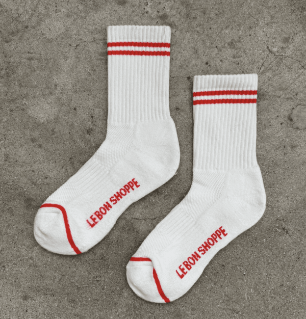 Boyfriend Socks, Clean White